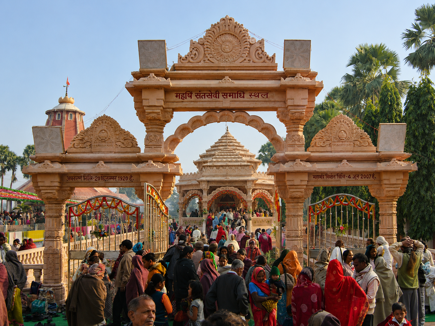 Shree Samadhi Mandir Bhagalpur Bihar Pink Sandstone Temple